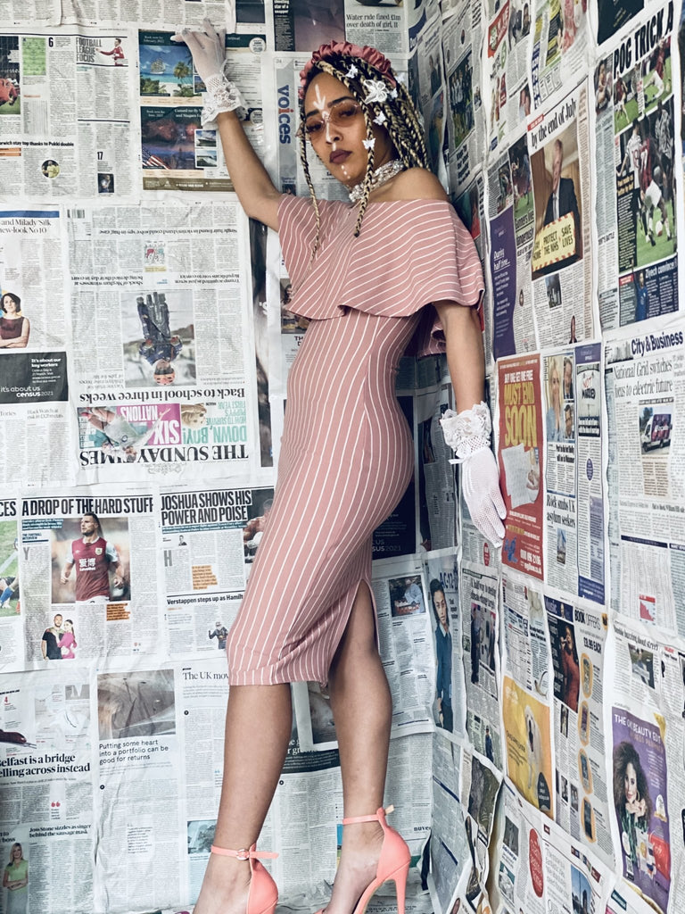 Baby Peony Stripe Midi Dress - One Wear Freedom #product_tags#
