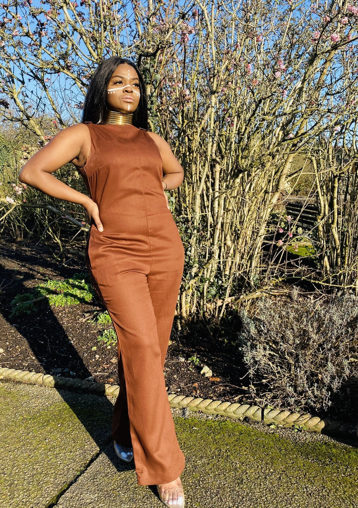 Brown Box Jumpsuit - One Wear Freedom front