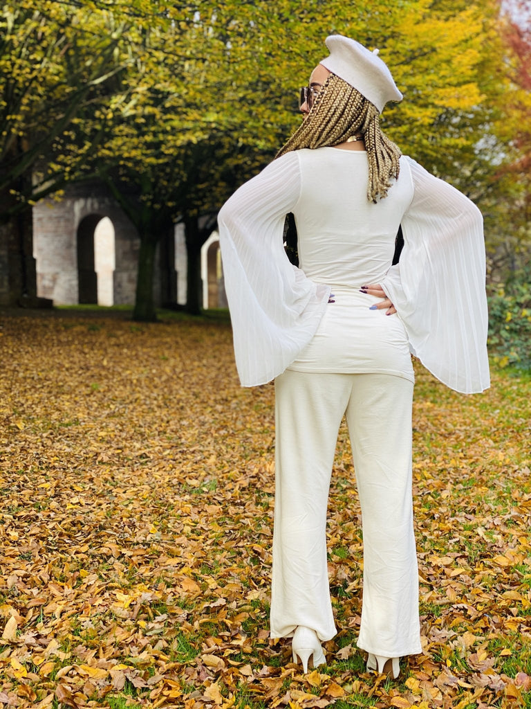 Creamy Angel Wings + Jersey Trouser Co-ord - One Wear Freedom #product_tags#
