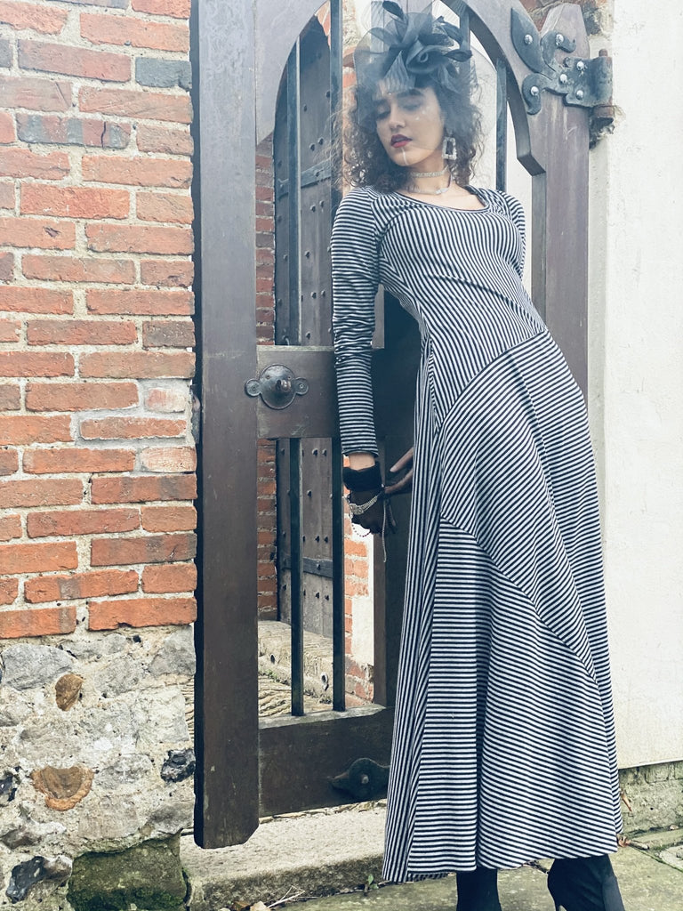 Vintage Stripes on Stripes Maxi Dress - One Wear Freedom #product_tags#