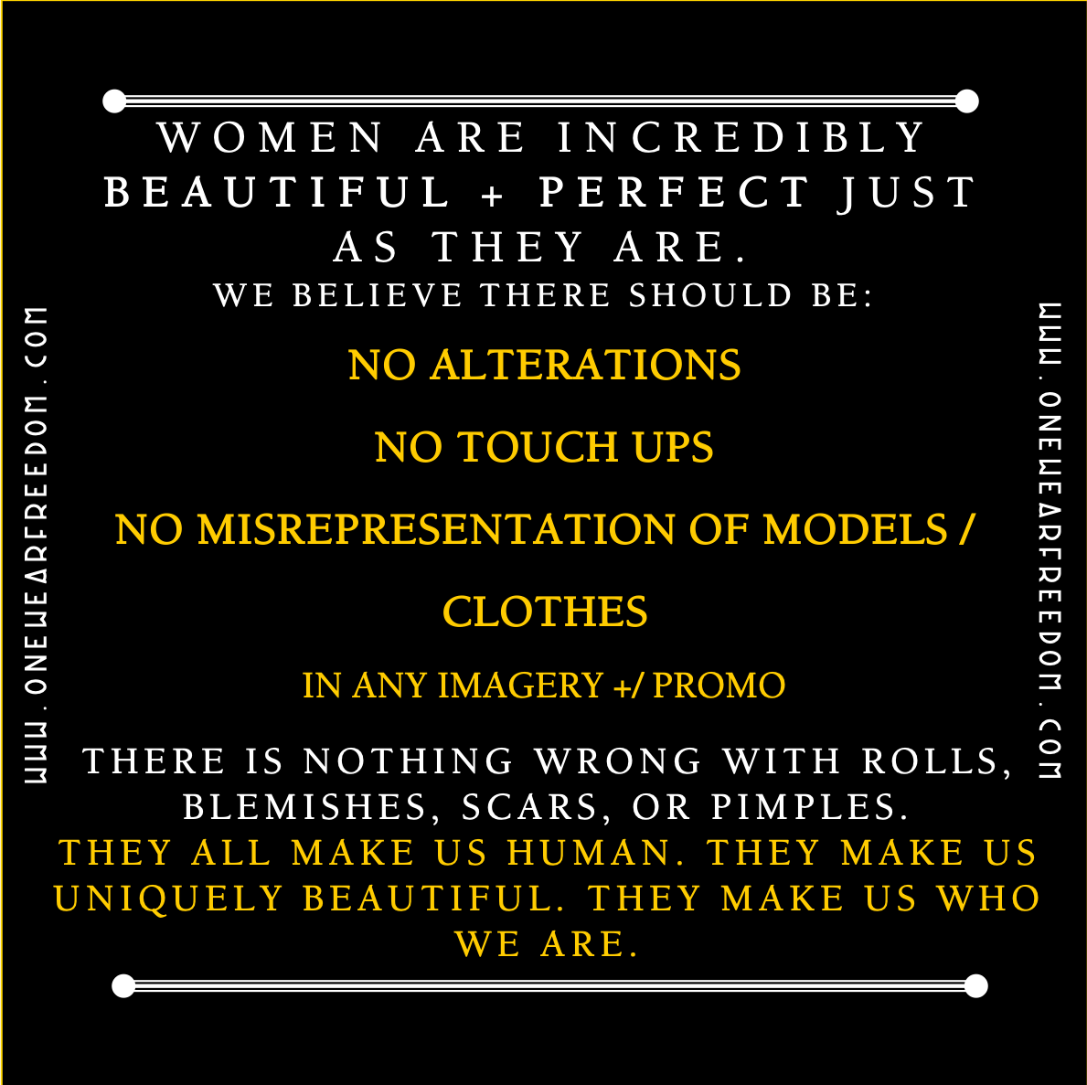The "Perfect" Body. - One Wear Freedom
