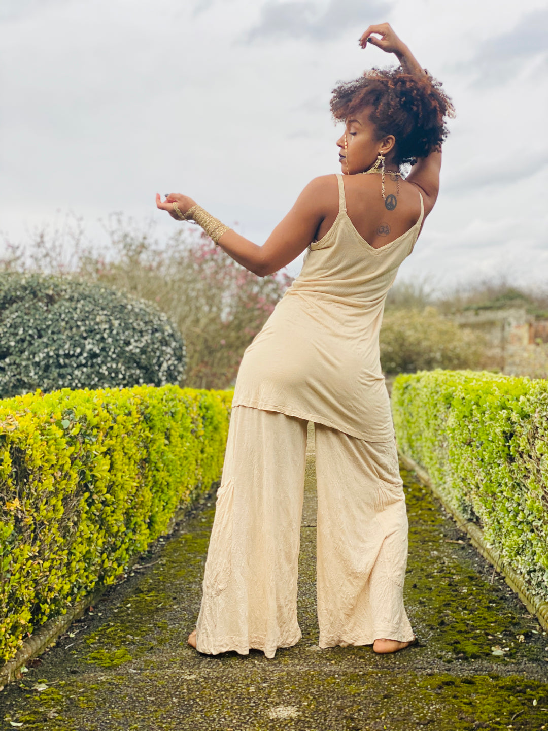 Laid-Back Beige Tunic + Wide Trouser Co-ord - One Wear Freedom - Back 2