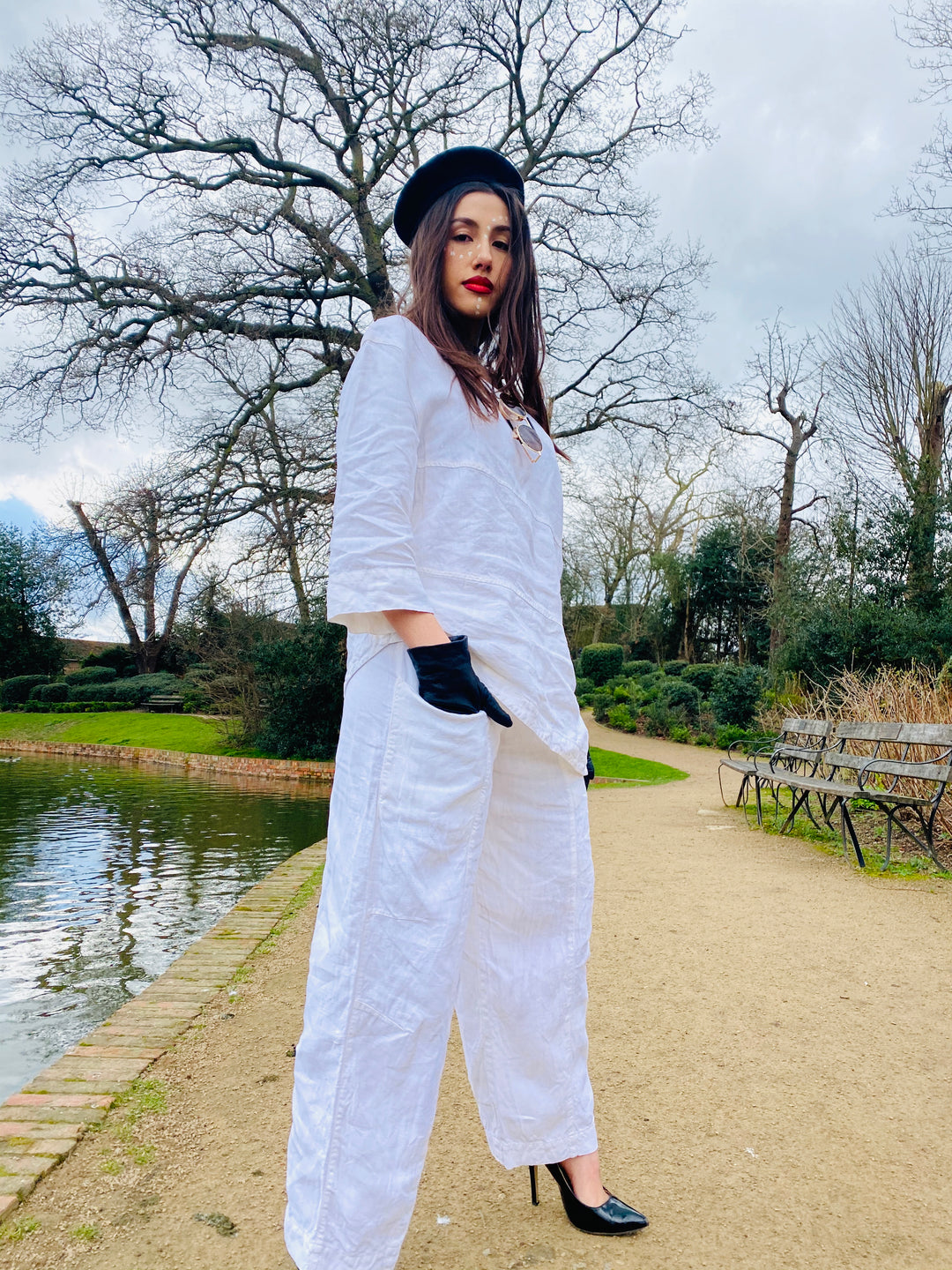 Moonflower A-Line Flax Blouse + Trouser Co-ord - One Wear Freedom 
