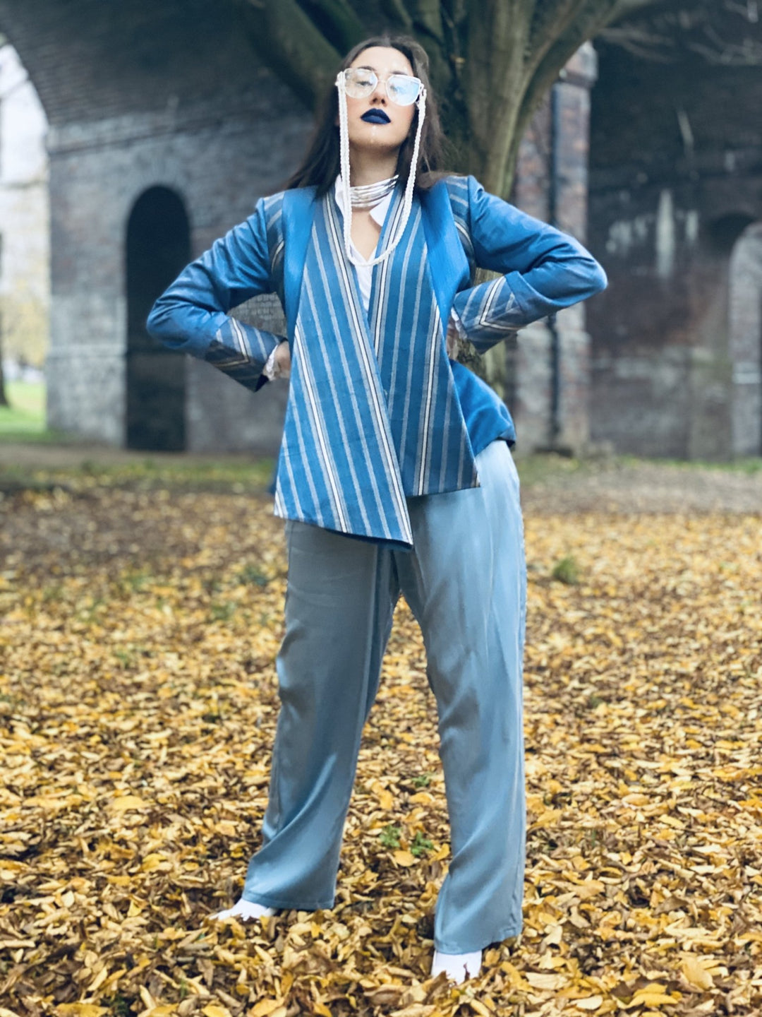 Afghan Silk Blue Chapan Blazer - One Wear Freedom 