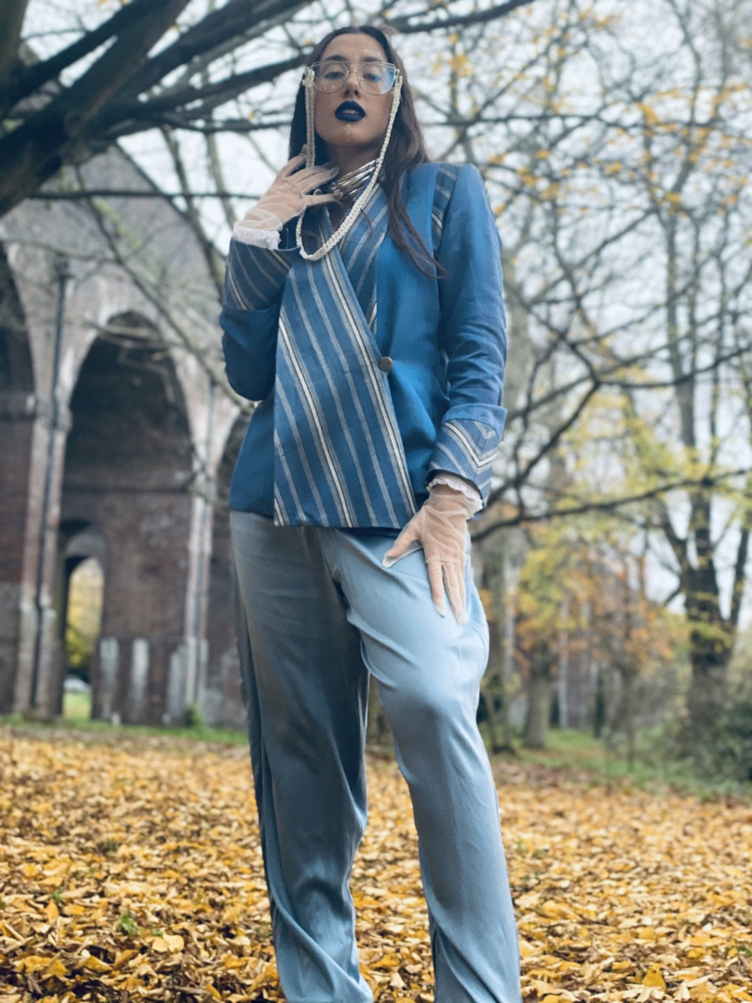 Afghan Silk Blue Chapan Blazer - One Wear Freedom 