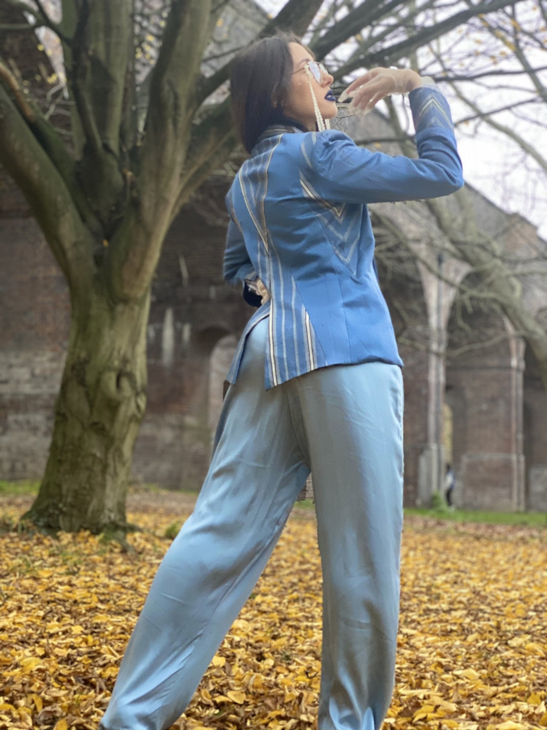 Afghan Silk Blue Chapan Blazer - One Wear Freedom 