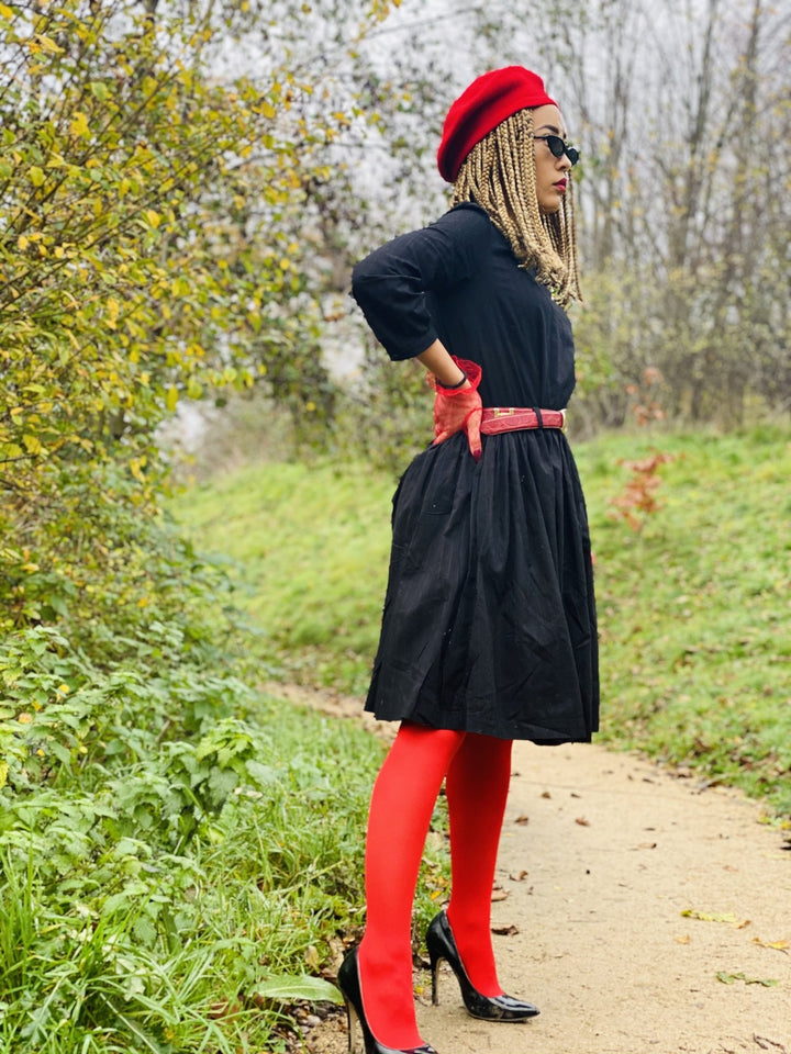 All Black Poofy Shirt-Style Dress - One Wear Freedom 