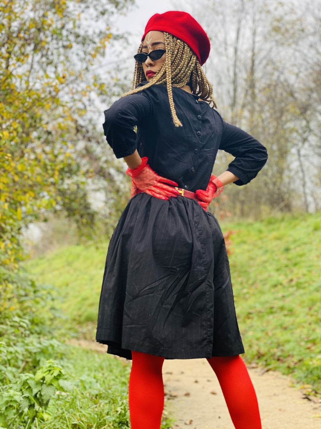All Black Poofy Shirt-Style Dress - One Wear Freedom 