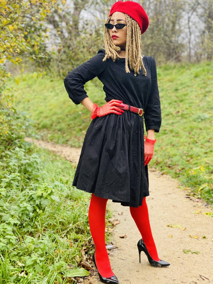 All Black Poofy Shirt-Style Dress - One Wear Freedom 