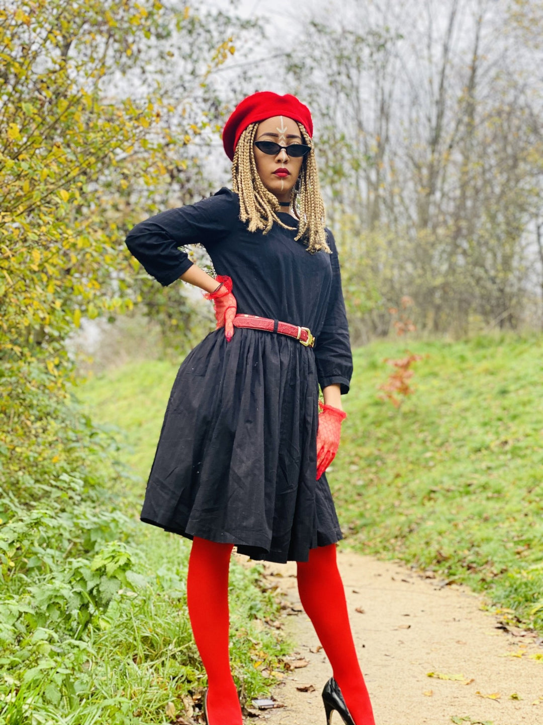 All Black Poofy Shirt-Style Dress - One Wear Freedom 