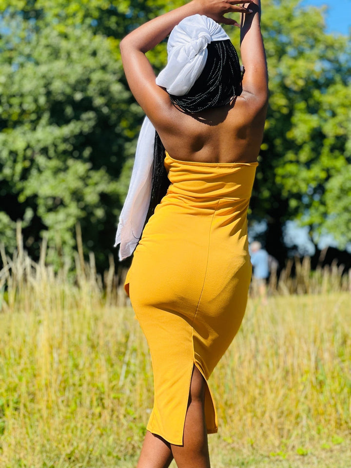 Apricot Bow Boobtube Dress - One Wear Freedom 