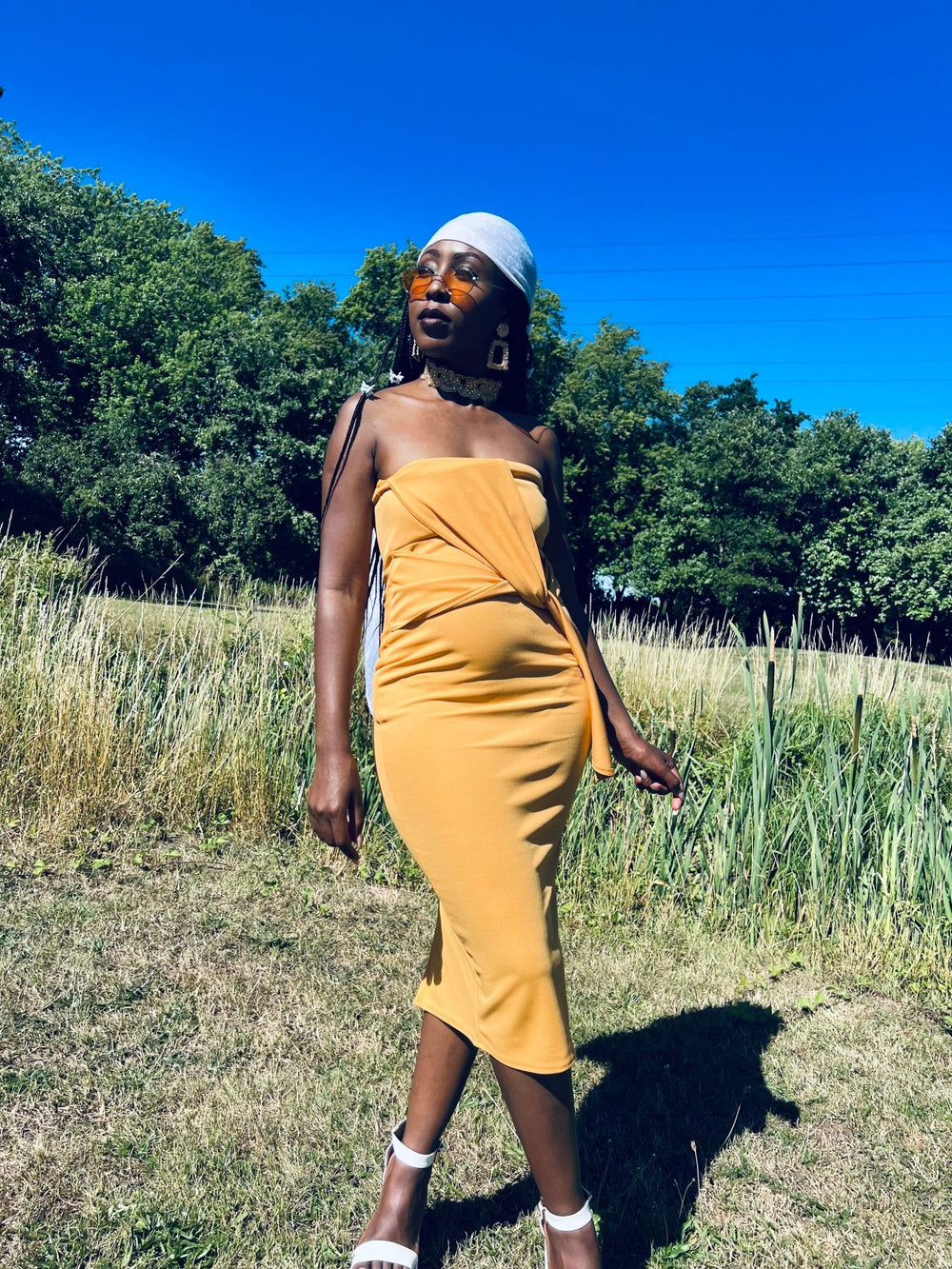 Apricot Bow Boobtube Dress - One Wear Freedom #product_tags#