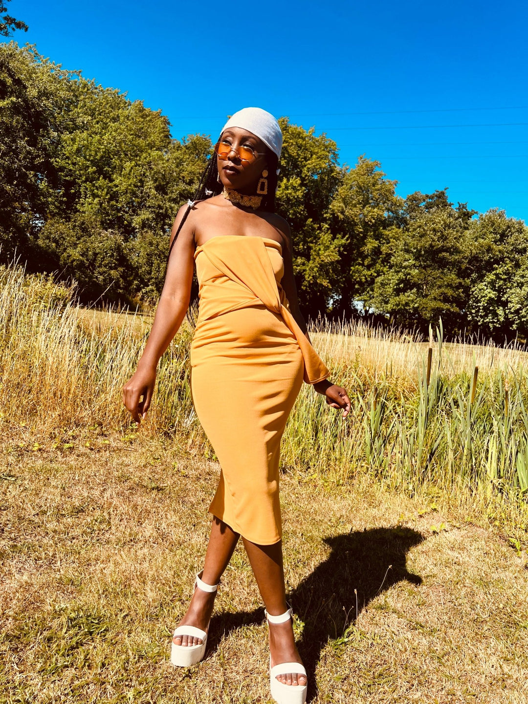 Apricot Bow Boobtube Dress - One Wear Freedom 