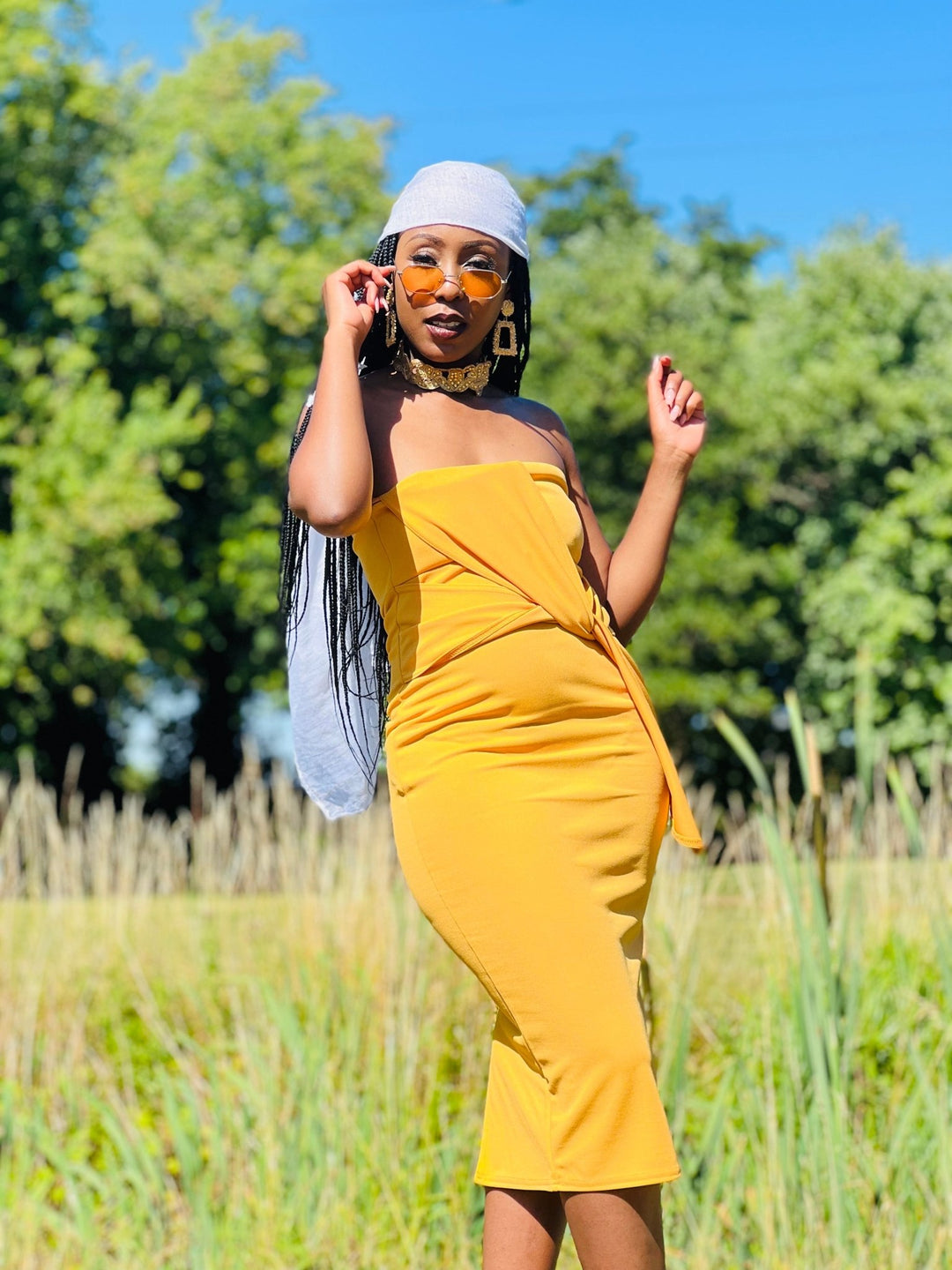 Apricot Bow Boobtube Dress - One Wear Freedom 
