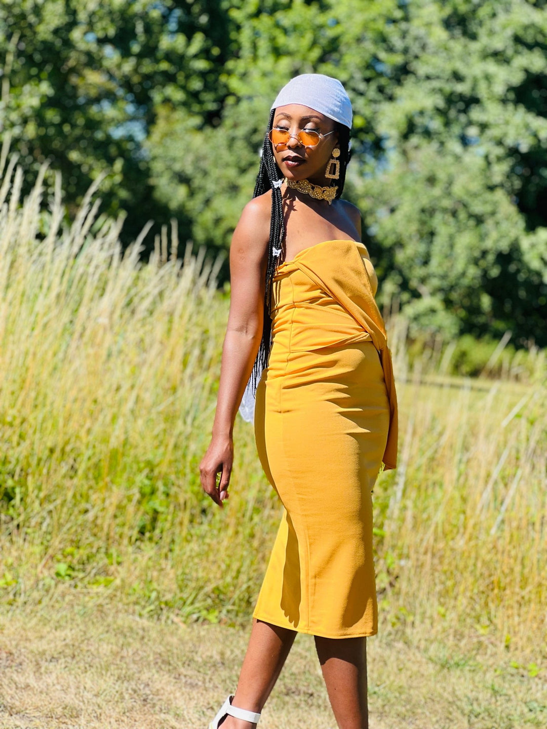 Apricot Bow Boobtube Dress - One Wear Freedom 