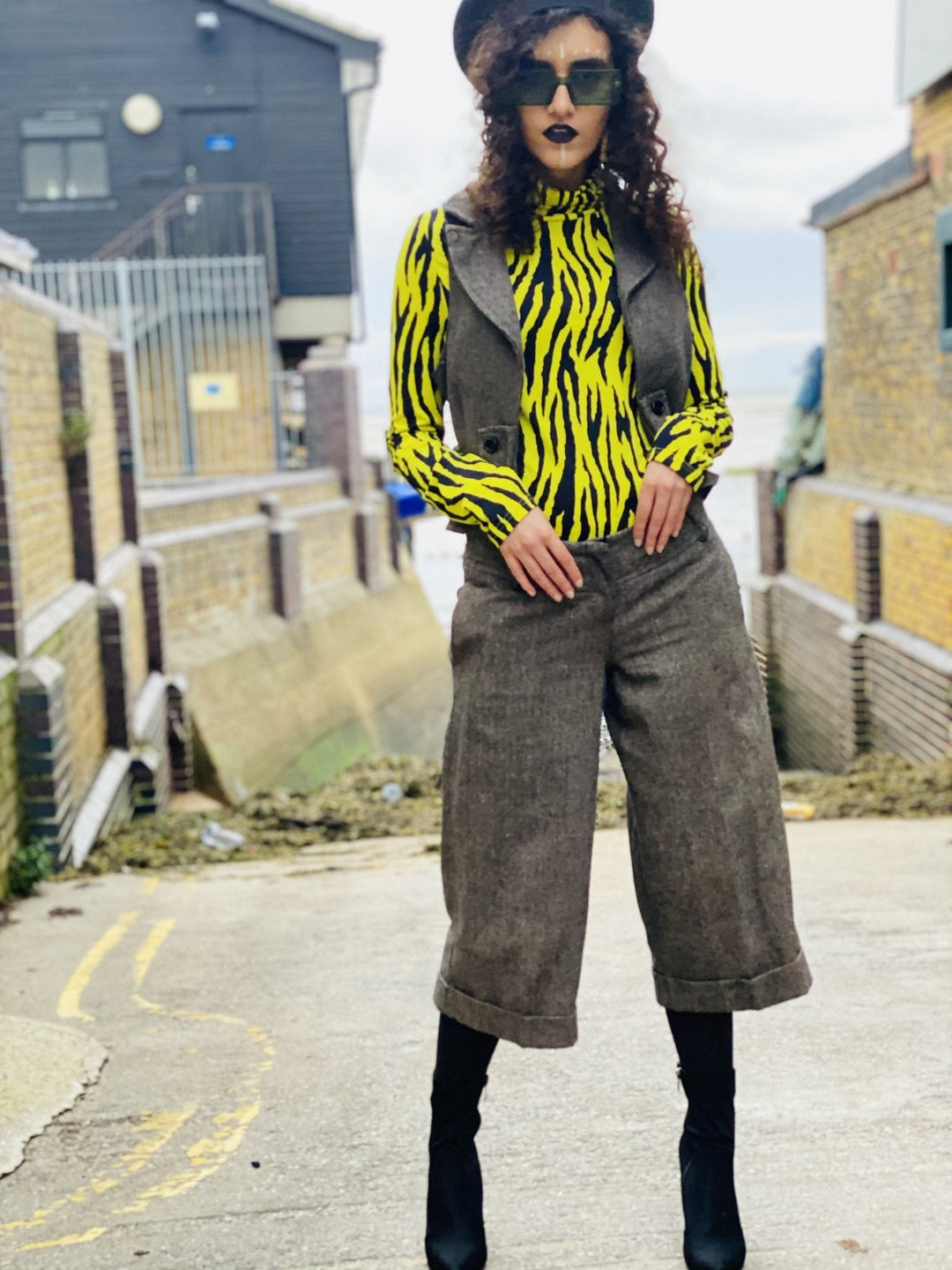 Ash Tweed Waist Coat + Culotte Co-ord - One Wear Freedom 