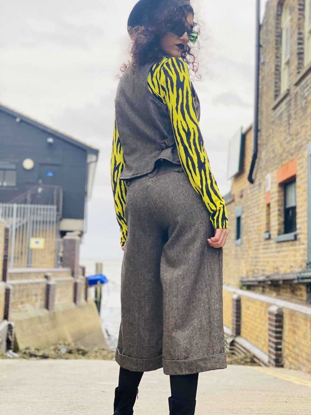 Ash Tweed Waist Coat + Culotte Co-ord - One Wear Freedom 