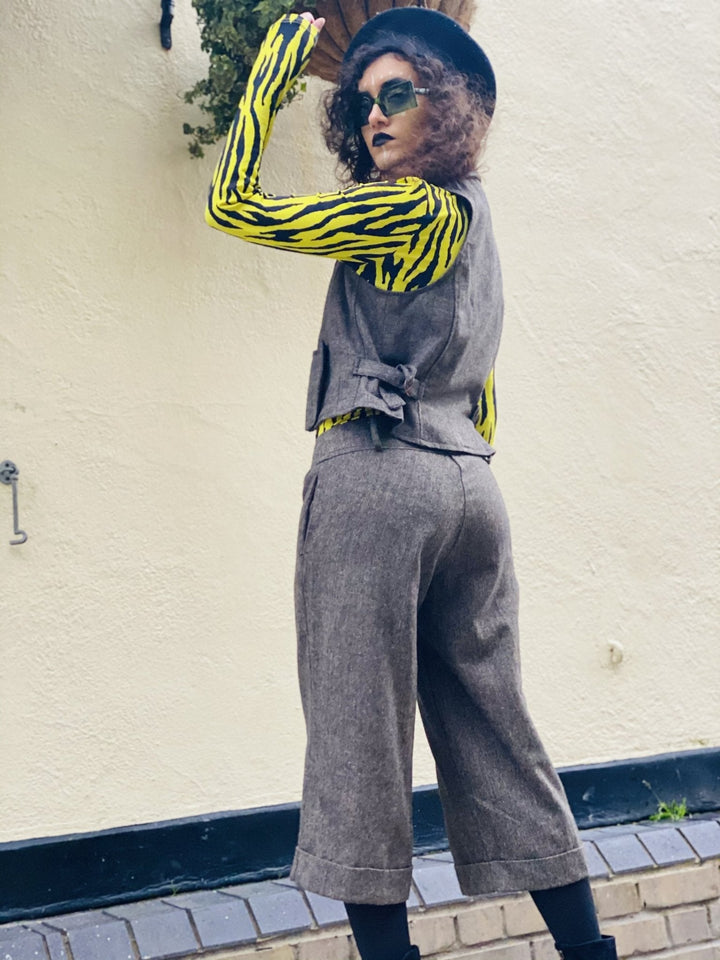 Ash Tweed Waist Coat + Culotte Co-ord - One Wear Freedom 