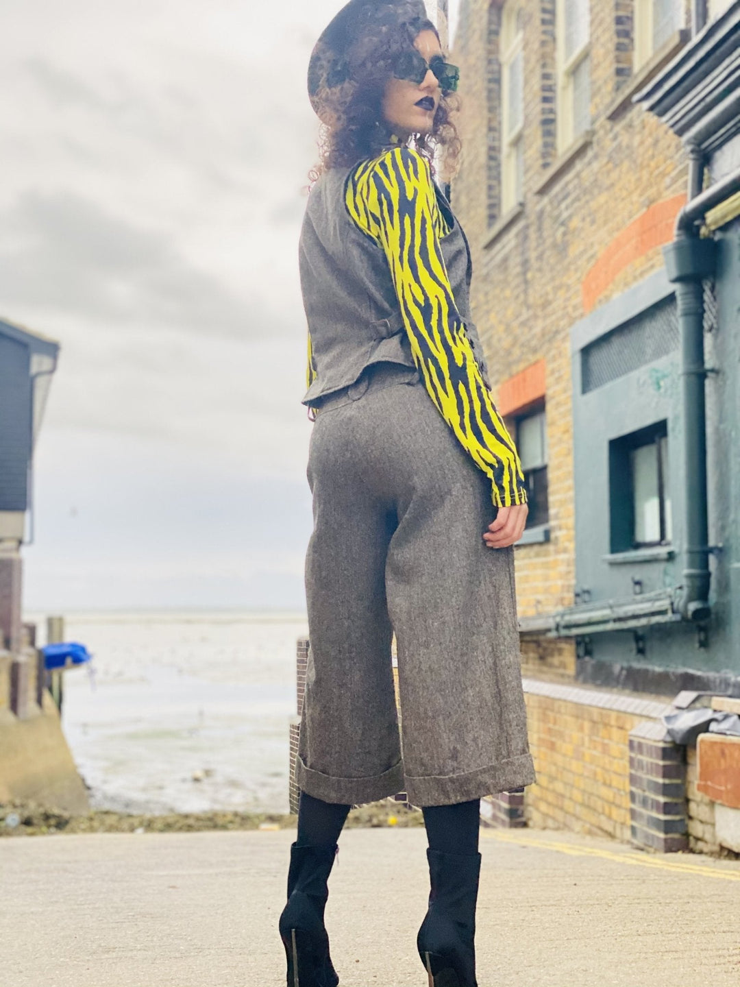 Ash Tweed Waist Coat + Culotte Co-ord - One Wear Freedom 