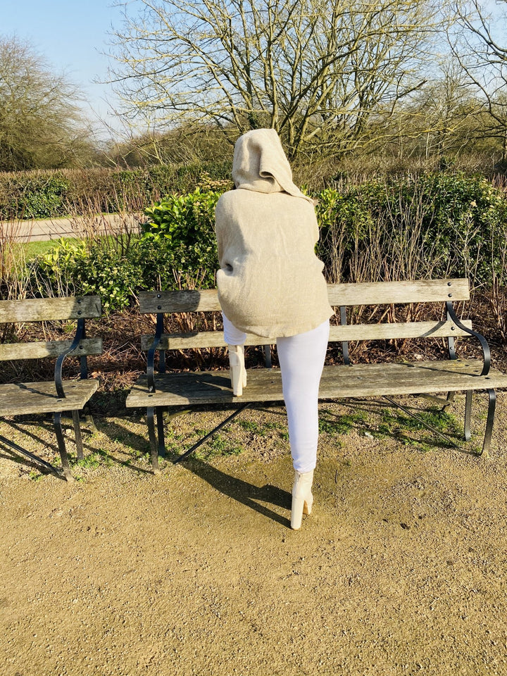 Au Natural Flax Jacket with Pointy Hood - One Wear Freedom vintage back
