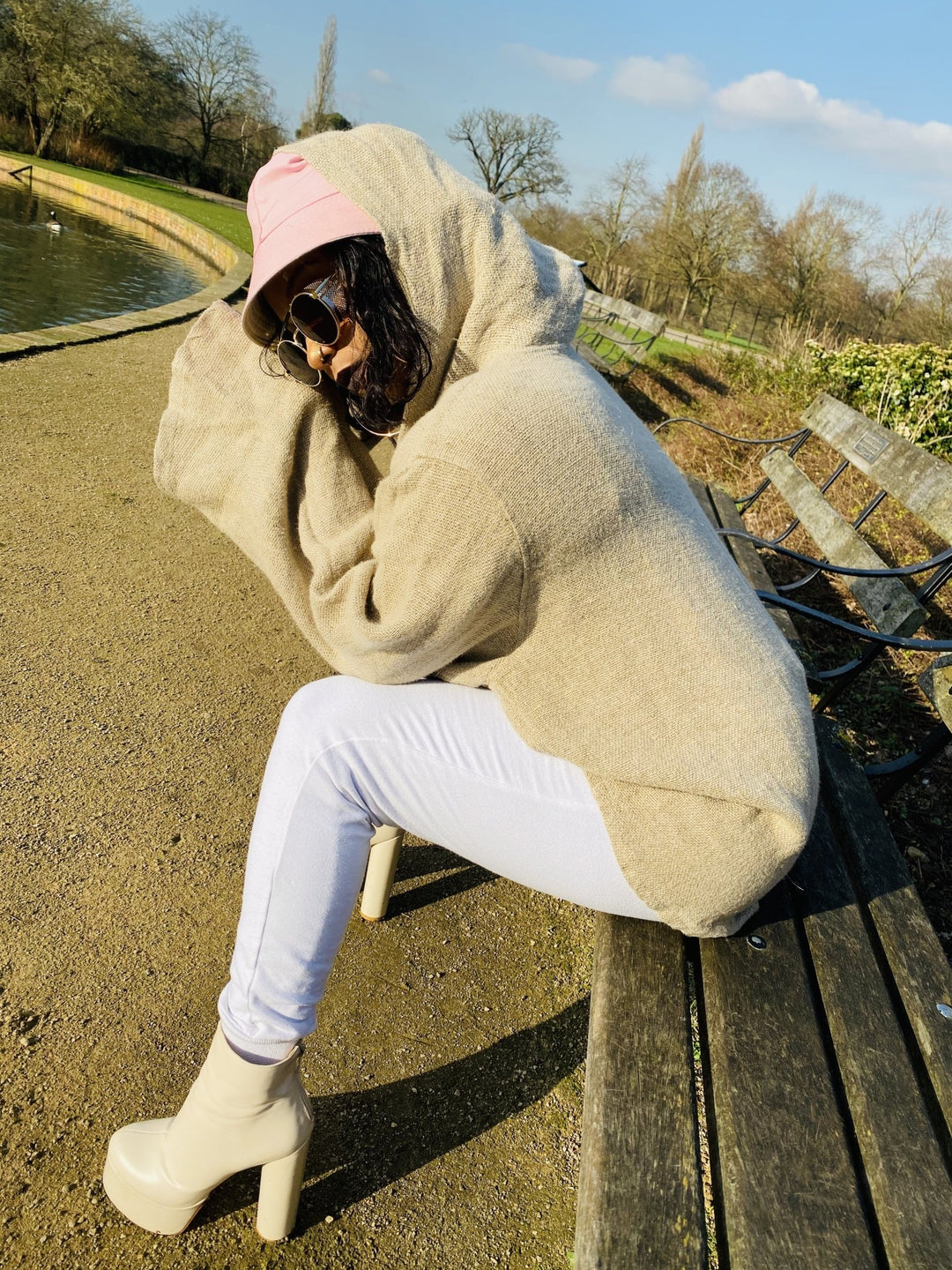 Au Natural Flax Jacket with Pointy Hood - One Wear Freedom vintage left side