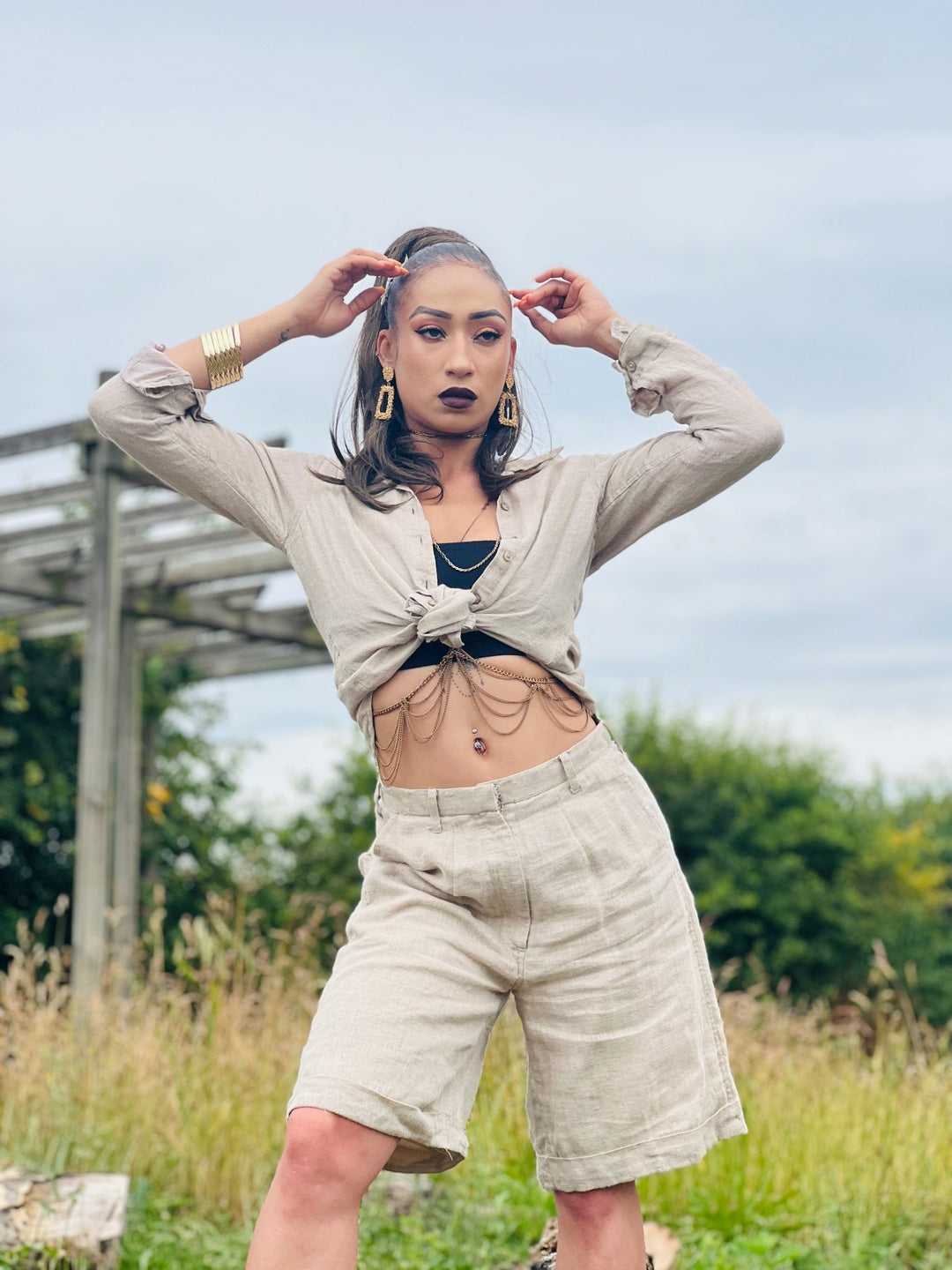 Au Natural Flax Shirt n Shorts Co-ord - One Wear Freedom 