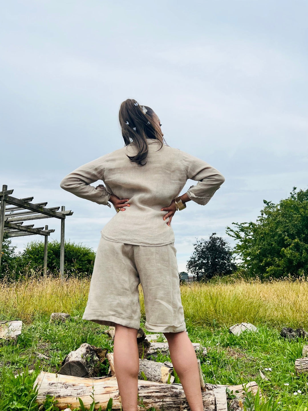 Au Natural Flax Shirt n Shorts Co-ord - One Wear Freedom 