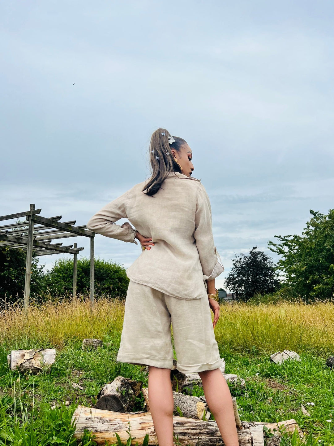Au Natural Flax Shirt n Shorts Co-ord - One Wear Freedom 