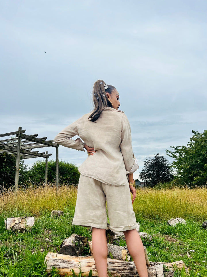Au Natural Flax Shirt n Shorts Co-ord - One Wear Freedom 