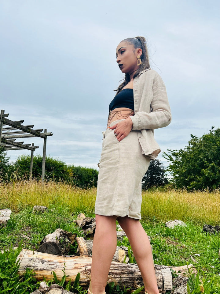 Au Natural Flax Shirt n Shorts Co-ord - One Wear Freedom 