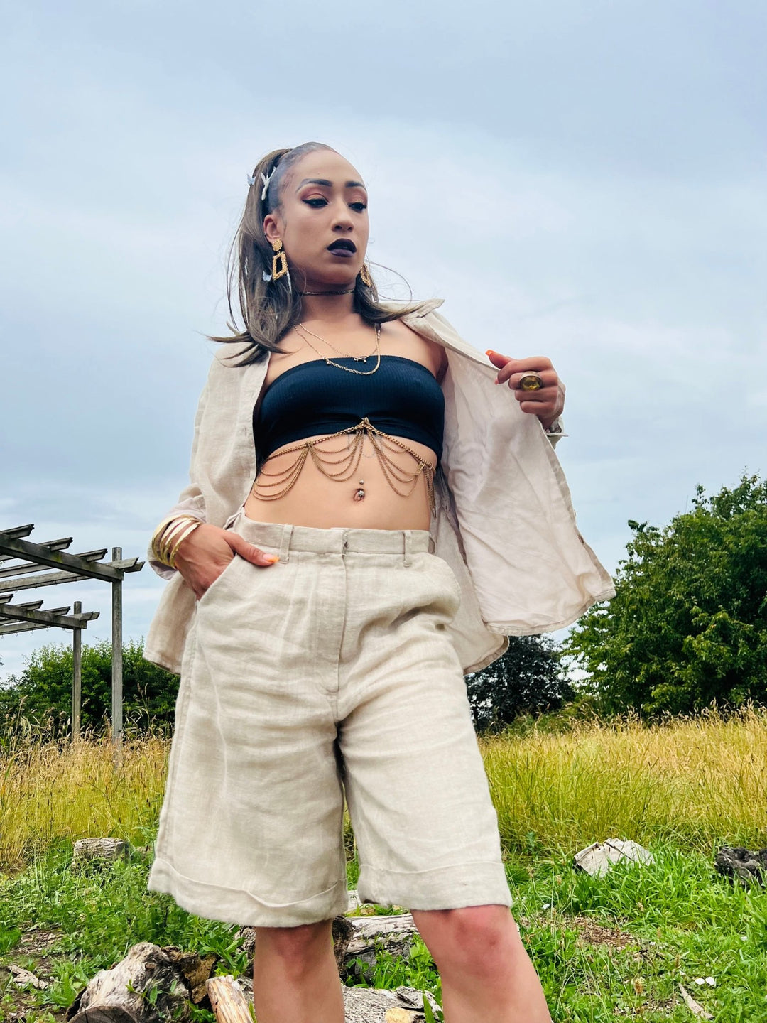 Au Natural Flax Shirt n Shorts Co-ord - One Wear Freedom 