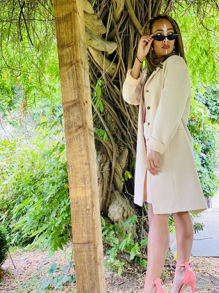 Baby Peony Mini Dress + Long Blazer Suit - One Wear Freedom vintage left side