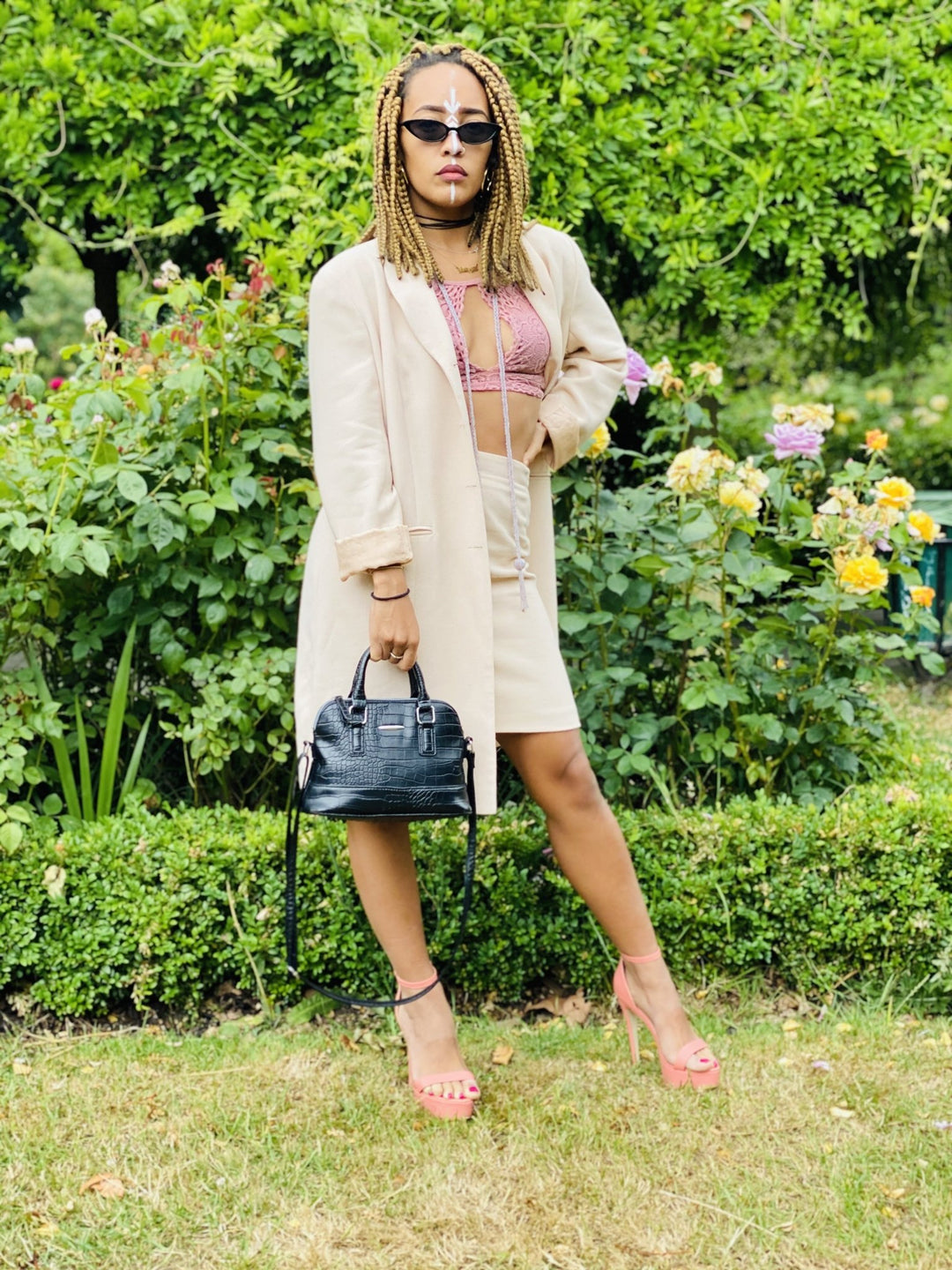 Baby Peony Mini Dress + Long Blazer Suit - One Wear Freedom vintage front 2