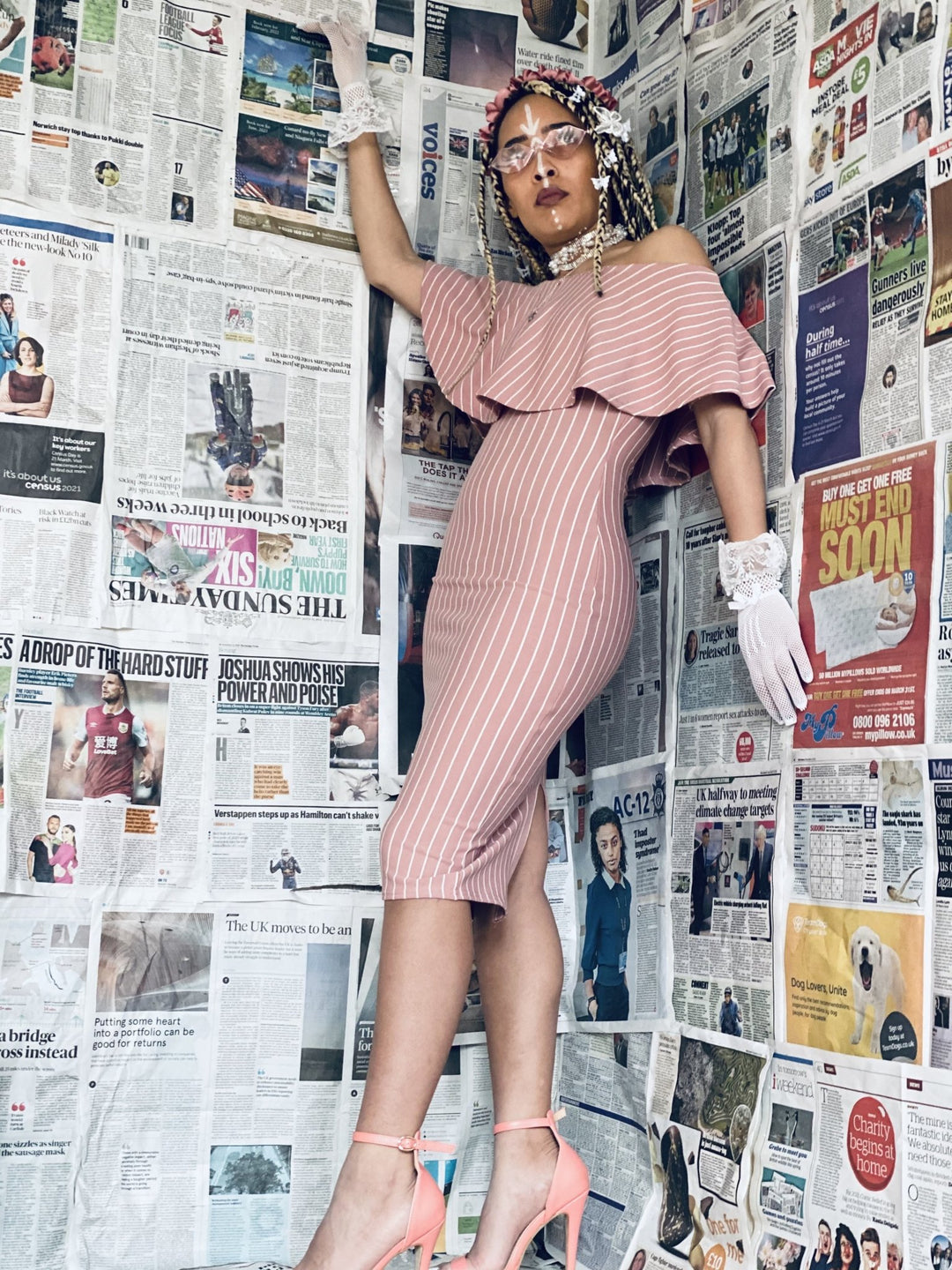 Baby Peony Stripe Midi Dress - One Wear Freedom 