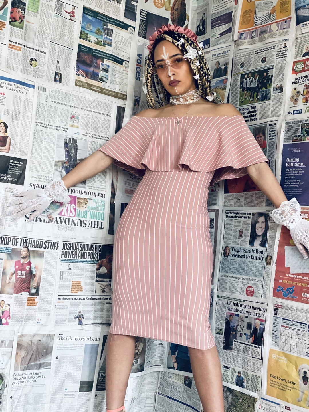Baby Peony Stripe Midi Dress - One Wear Freedom 