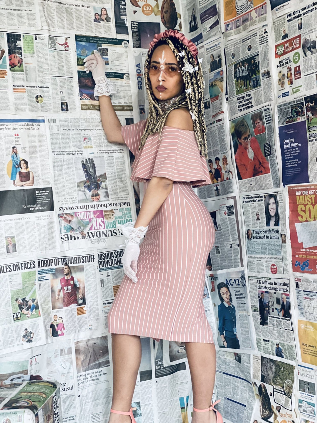 Baby Peony Stripe Midi Dress - One Wear Freedom 