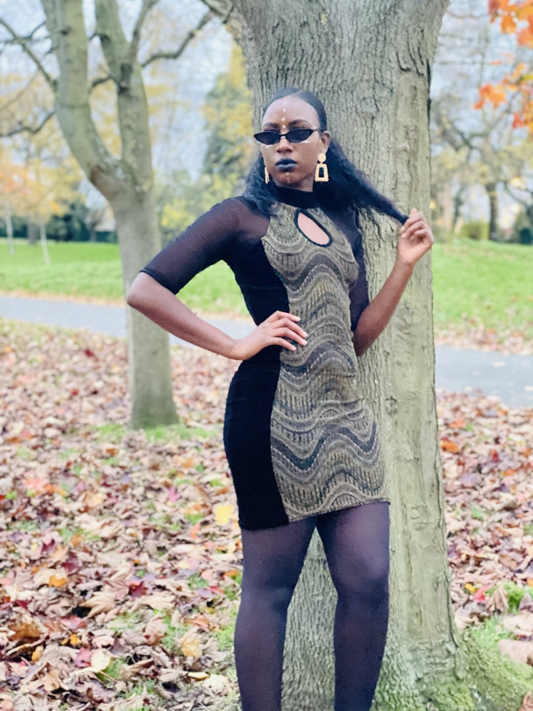 Bejewelled Black Velvet Mini Dress - One Wear Freedom 