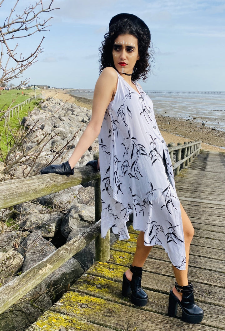 Black + White Rice Waist Coat - One Wear Freedom right side