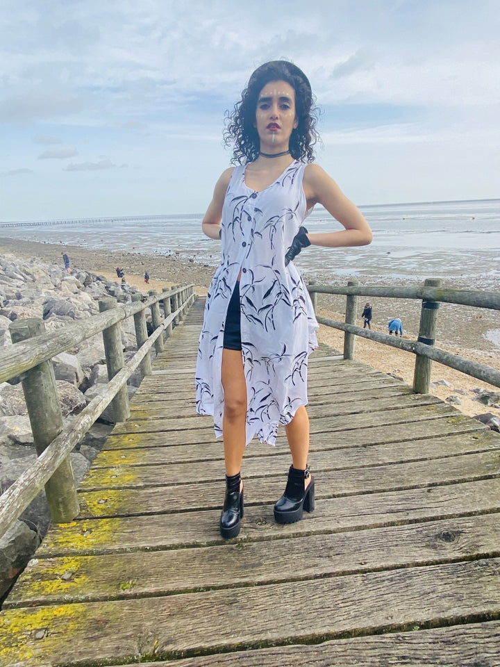 Black + White Rice Waist Coat - One Wear Freedom front 2