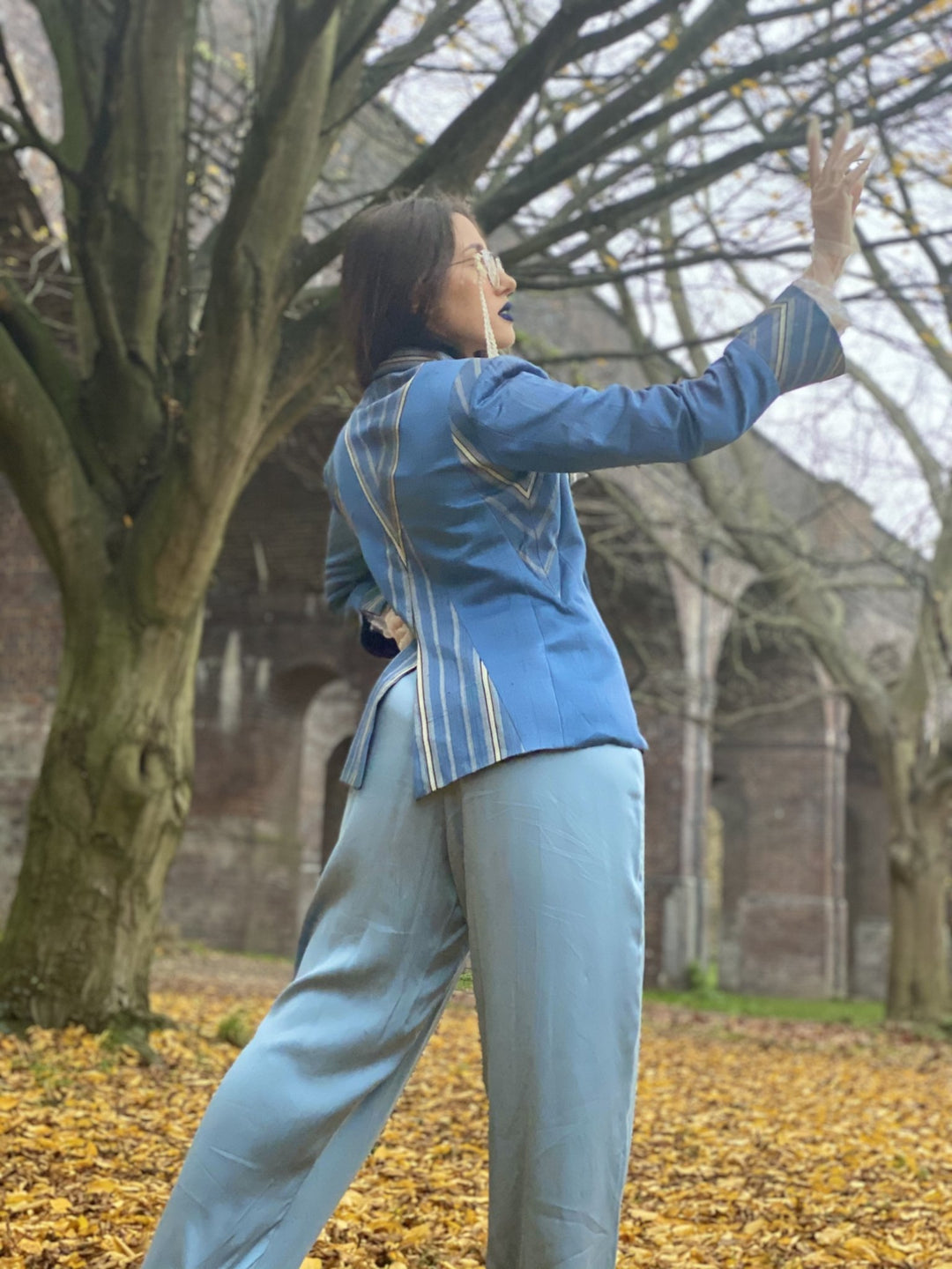 Blue Bombyx Mori Trousers - One Wear Freedom 