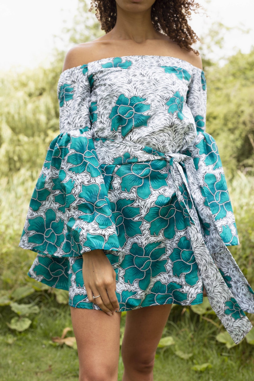 Blue Onyeka Bell Sleeve dress - One Wear Freedom 