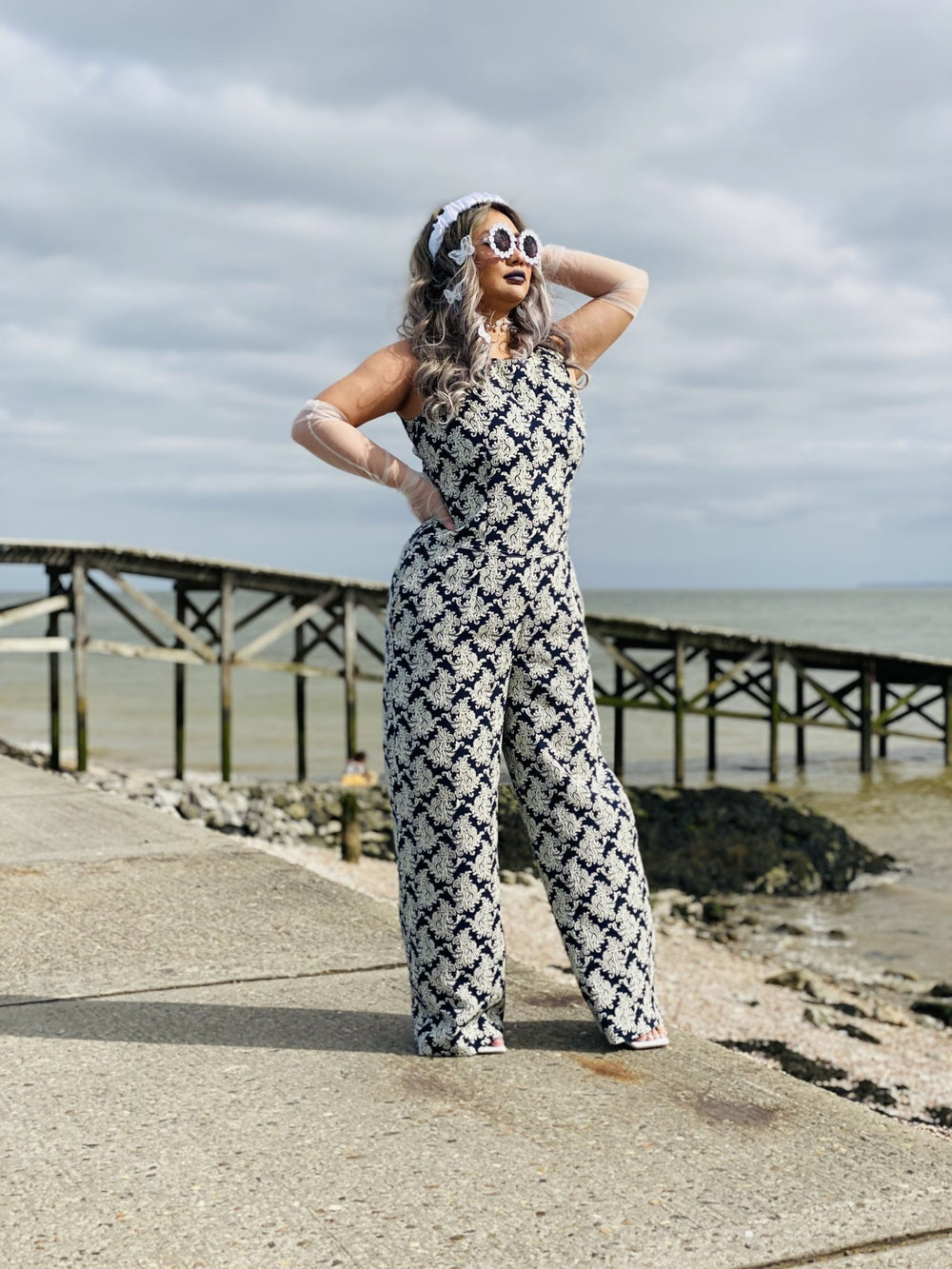 Blue + White Paisley Box Jumpsuit - One Wear Freedom #product_tags#