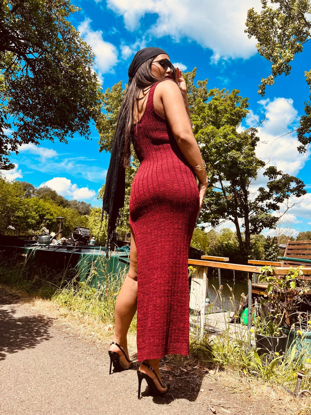 Breezy Wine Knit Dress - One Wear Freedom 