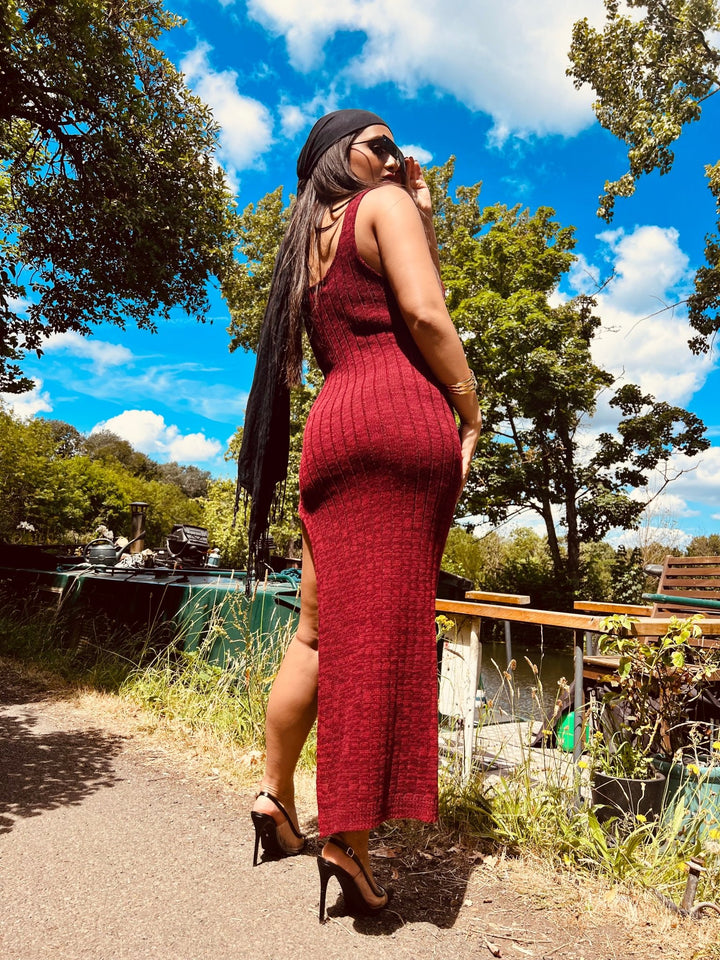 Breezy Wine Knit Dress - One Wear Freedom 