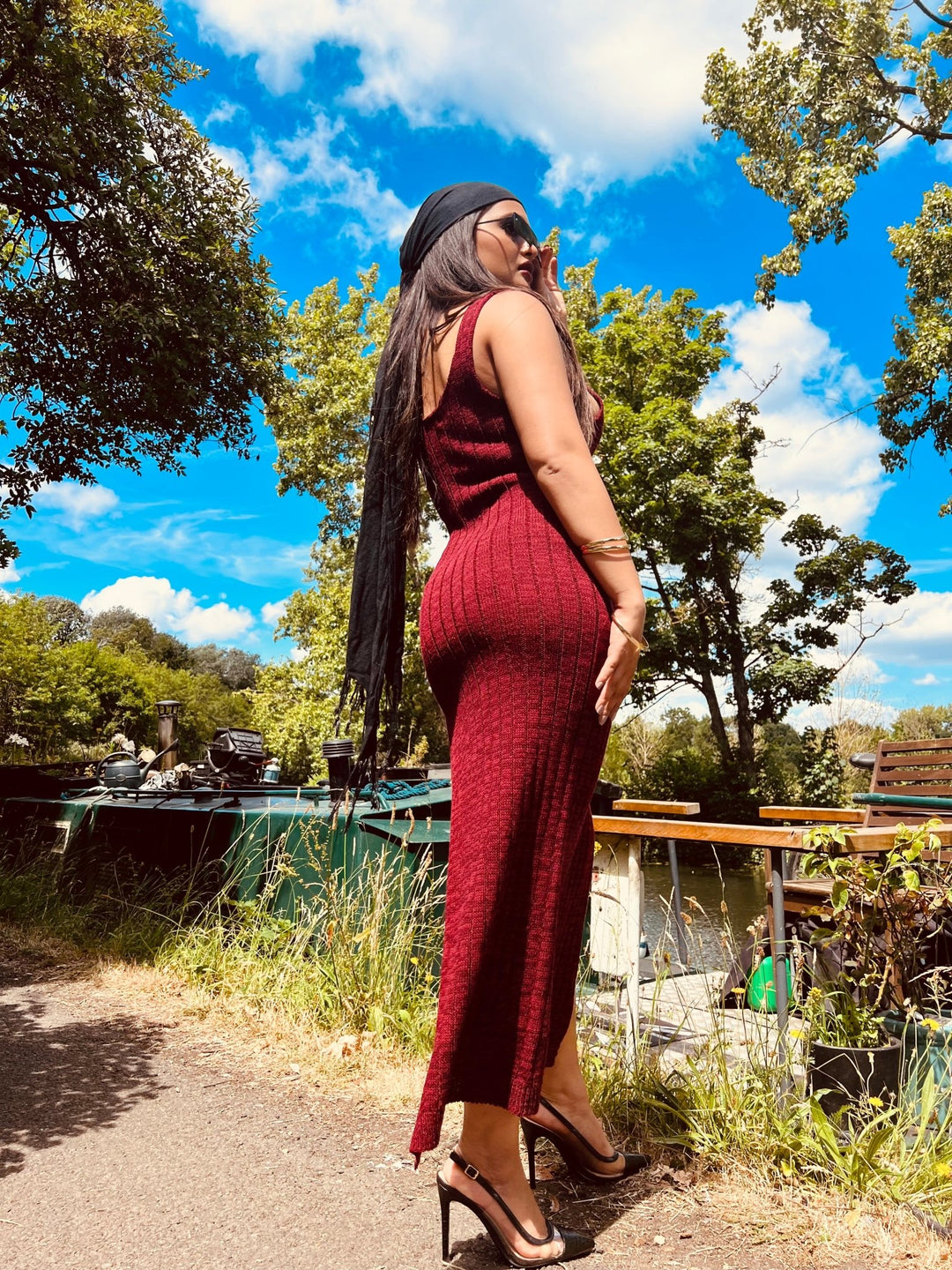 Breezy Wine Knit Dress - One Wear Freedom 