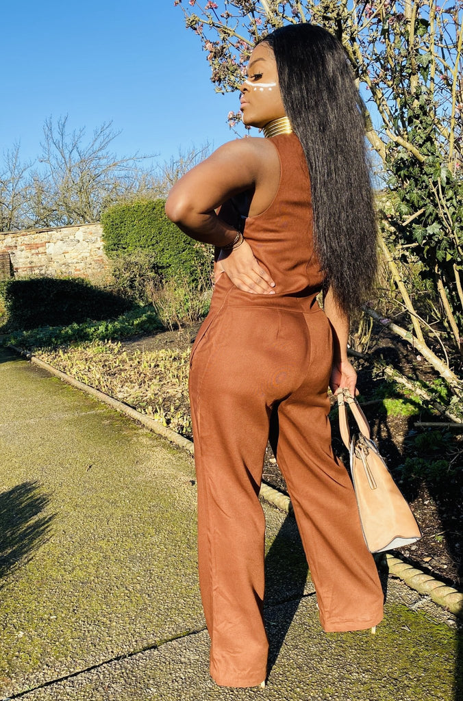 Brown Box Jumpsuit - One Wear Freedom back