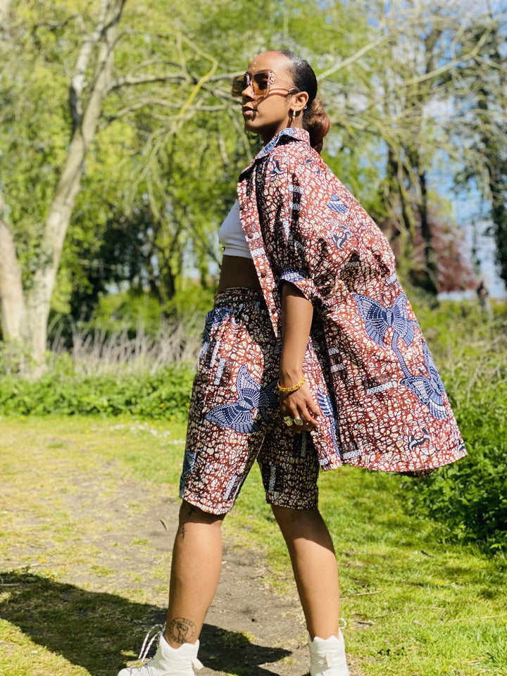 Chestnut Veikau Oversized Shirt n Shorts Co-ord - One Wear Freedom 