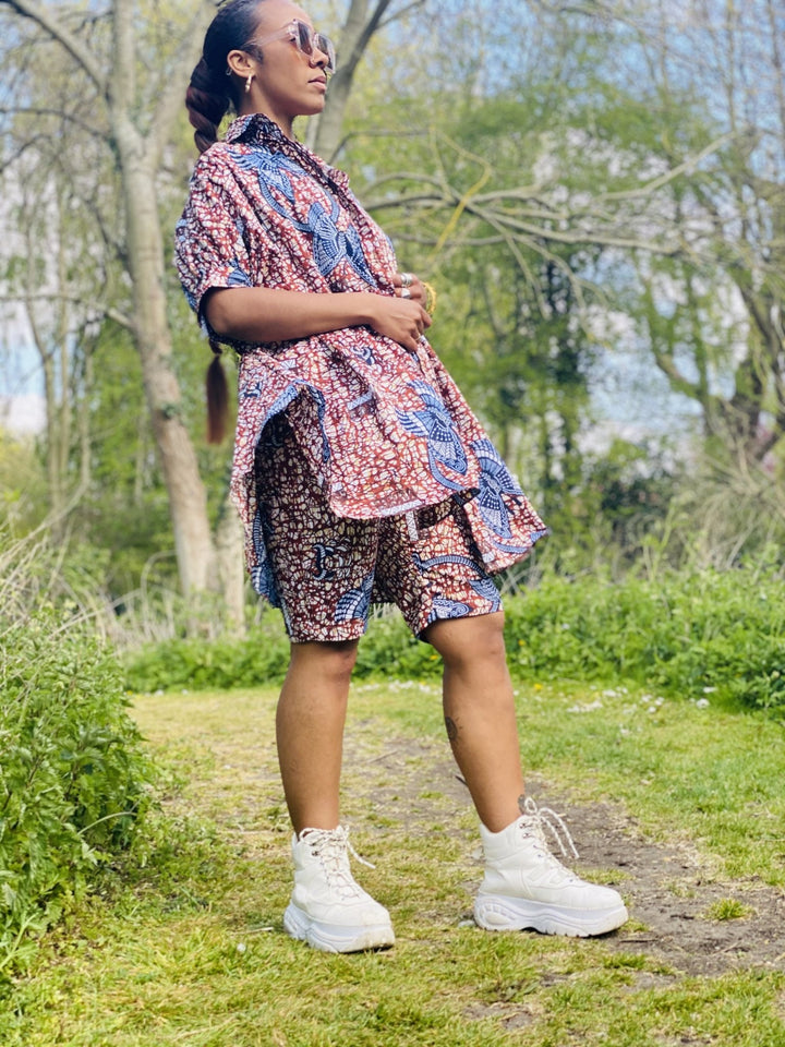 Chestnut Veikau Oversized Shirt n Shorts Co-ord - One Wear Freedom 