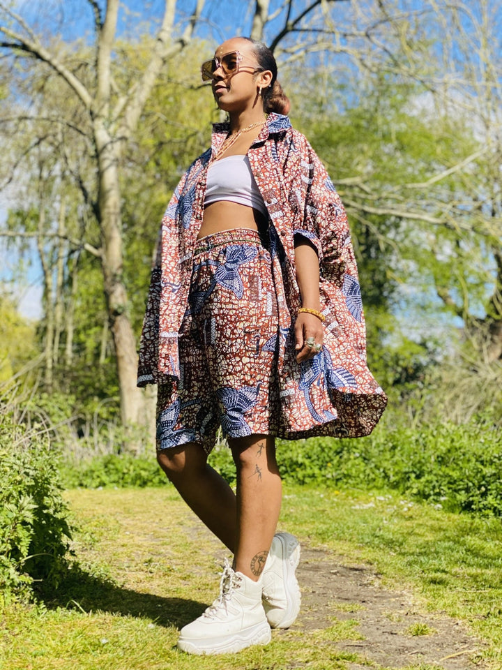 Chestnut Veikau Oversized Shirt n Shorts Co-ord - One Wear Freedom 
