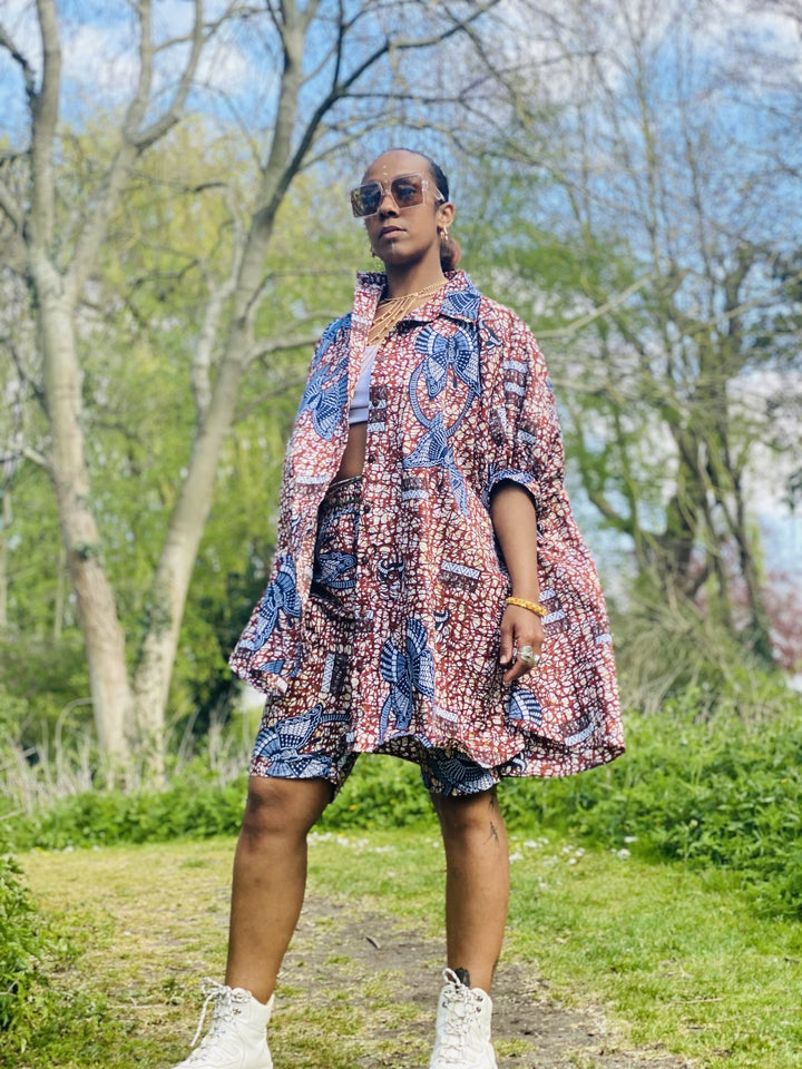 Chestnut Veikau Oversized Shirt n Shorts Co-ord - One Wear Freedom 